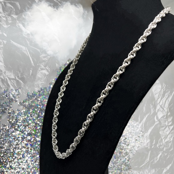 Unisex Silver Alloy Rope Chain - Picture 4 of 4
